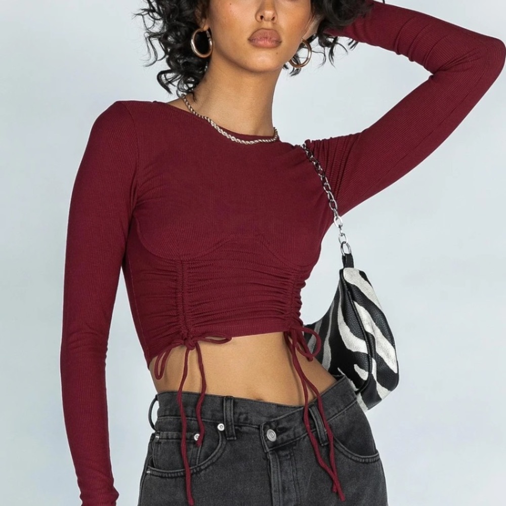 Princess Polly stormi top red adjustable